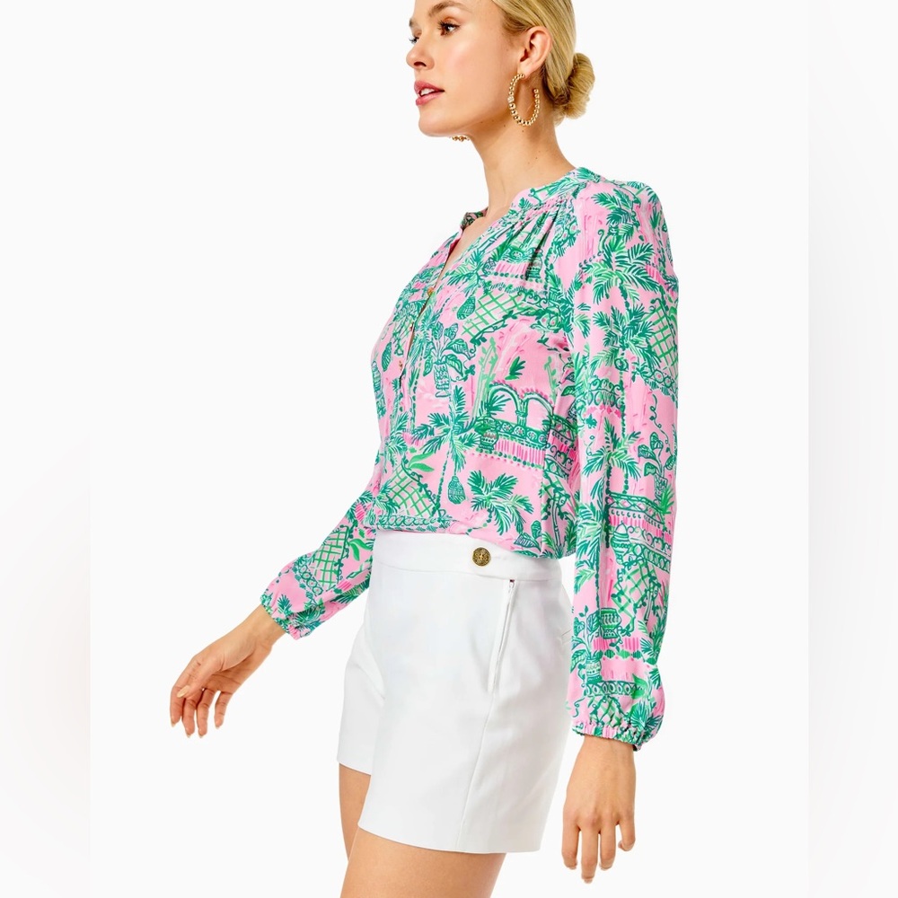 Lilly Pulitzer White Alessi Stretch Short, 5” Inseam, Size 12, Like New